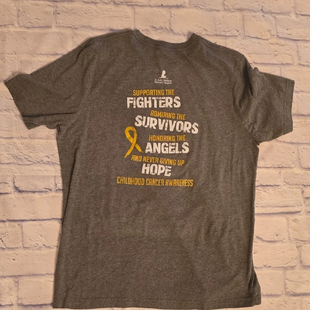 Bella Canvas Gray Tee with Yellow Ribbon Graphic - Picture 6 of 6